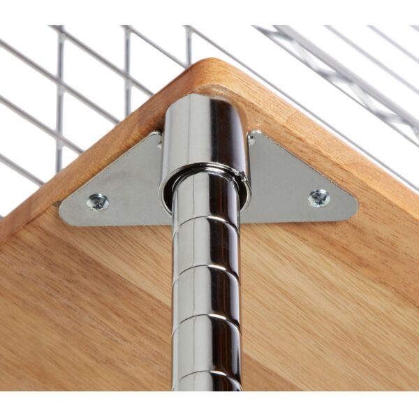 Metal Backers Rack with Storage Shelves and Solid Wood Cutting Board - Image 3
