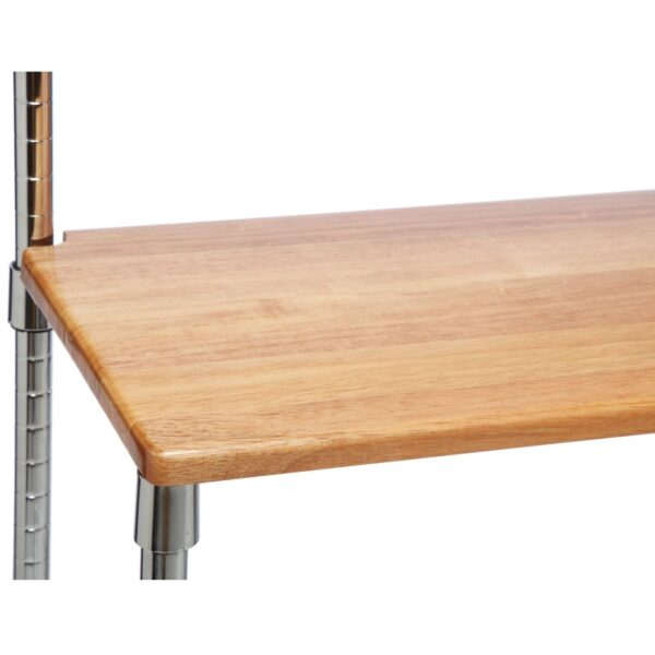 Metal Backers Rack with Storage Shelves and Solid Wood Cutting Board - Image 4