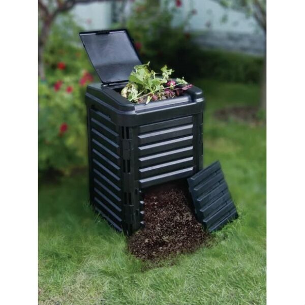 Heavy Duty Black Plastic Compost Bin for Home Garden Composting 80-Gallon - Image 2
