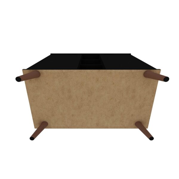 Black Sideboard Console Table Buffet Server with 3 Open Shelves - Image 3