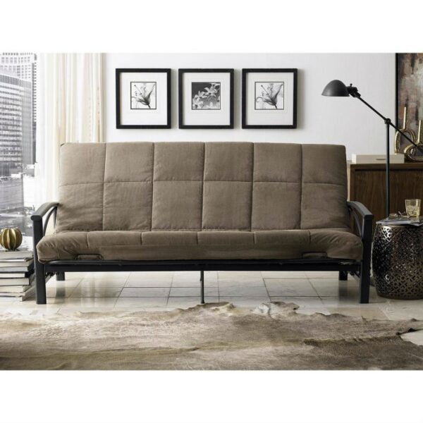 Full size 8-inch Thick Futon Mattress in Khaki Light Brown Color - Image 3