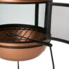 Hammered Copper and Iron Chiminea Fire Pit with Stand - Image 3