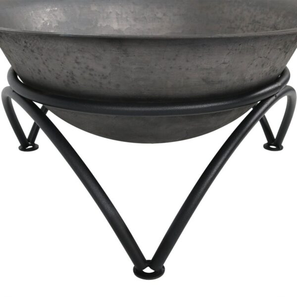 23.5 inch Wood-Burning Small Cast Iron Fire Pit Bowl with Stand - Image 3