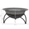 23.5 inch Wood-Burning Small Cast Iron Fire Pit Bowl with Stand - Image 5