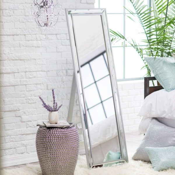 Modern Classic Art Deco Beveled Floor Mirror with Easel Style Stand - Image 2
