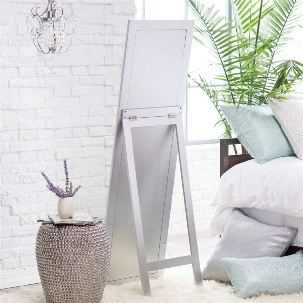 Modern Classic Art Deco Beveled Floor Mirror with Easel Style Stand - Image 4