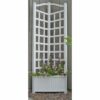 5.5-Foot White Outdoor Vinyl Corner Planter with Trellis - Image 2