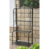 Indoor / Outdoor Folding Iron 4-Shelf Bakers Rack in Bronze with Lattice Shelves - Image 2