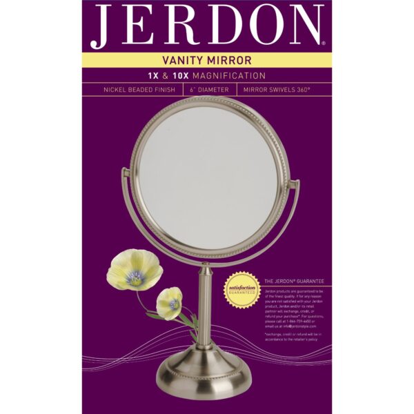 Small Round Table Top Vanity Mirror - 10X Magnification - Image 2