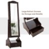 Jewelry Armoire Full Length Cheval Mirror with Tilt in Coffee Brown Wood Finish - Image 2