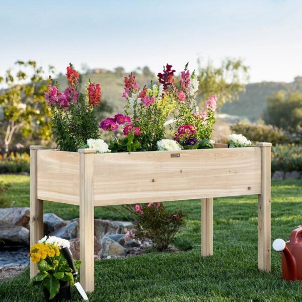 Farmhouse Wood 48x24x30in Raised Garden Bed Elevated Garden Planter Stand - Image 2