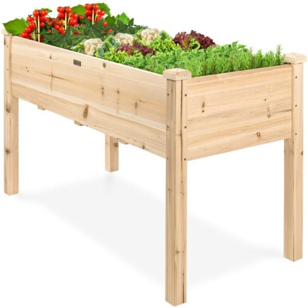 Farmhouse Wood 48x24x30in Raised Garden Bed Elevated Garden Planter Stand - Image 5