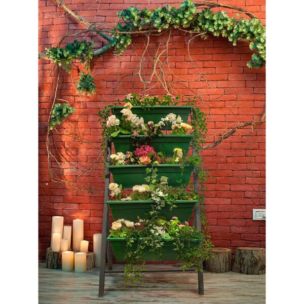 4 FT 5 Tier Green Vertical Garden Indoor/Outdoor Elevated Planter - Image 4