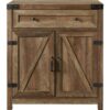 Farmhouse Accent Storage Cabinet in Reclaimed Medium Brown Wood Finish - Image 2