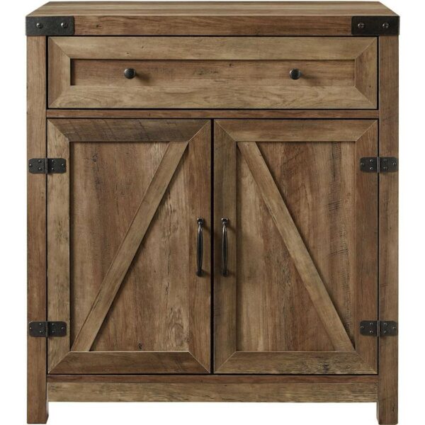Farmhouse Accent Storage Cabinet in Reclaimed Medium Brown Wood Finish - Image 2