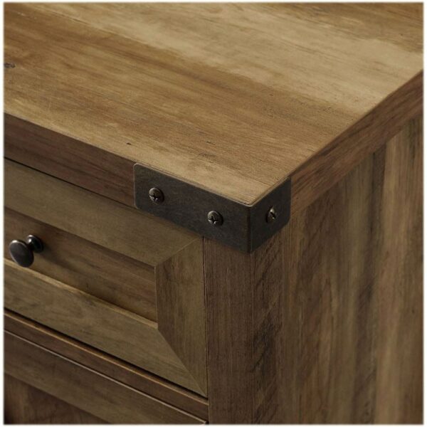 Farmhouse Accent Storage Cabinet in Reclaimed Medium Brown Wood Finish - Image 4