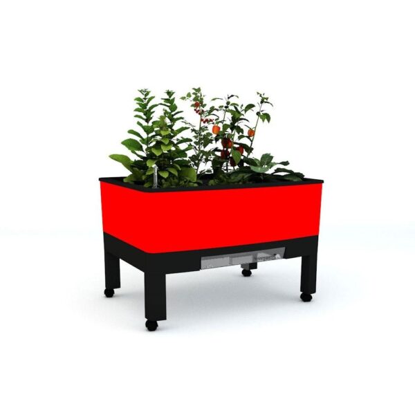 Red Mobile 33.5 in x 24.25 in x 23 in Self Watering Raised Garden on Wheels - Image 5