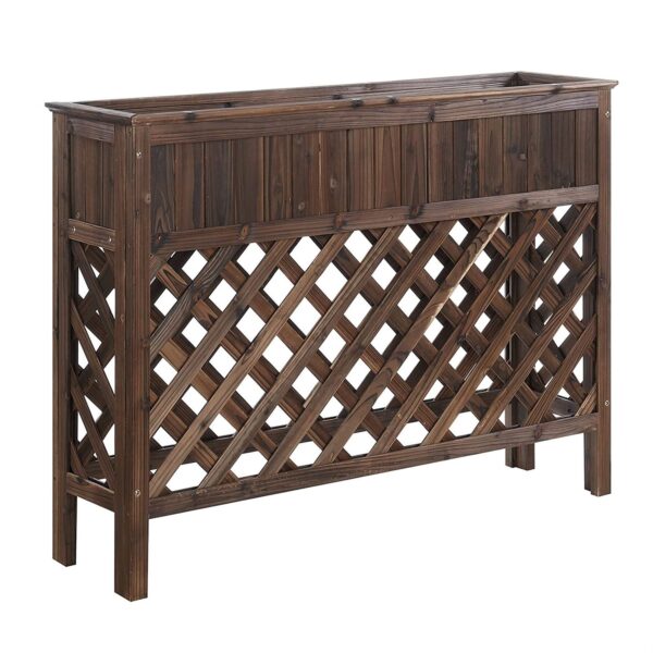 Large Raised Patio Planter Weathered Cedar L 48" x W 12.5" x 35.5" - Image 2