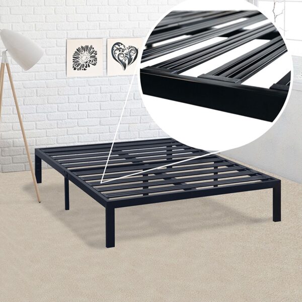 King Metal Platform Bed Frame with Heavy Duty Slats - Image 2