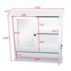 2-Door Wall Mounted Bathroom Medicine Cabinet with Mirror in White - Image 4
