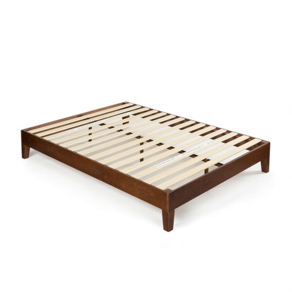 King size Low Profile Solid Wood Platform Bed Frame in Espresso Finish - Image 2