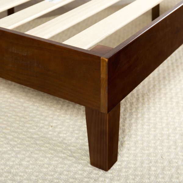 King size Low Profile Solid Wood Platform Bed Frame in Espresso Finish - Image 3
