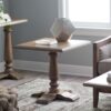 Driftwood Contemporary Classic End Table with Pedestal Legs - Image 2