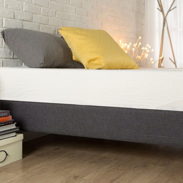 King size Modern Grey Upholstered Padded Platform Bed Fame - Image 3