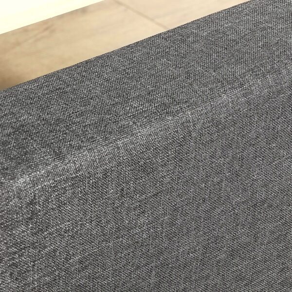 King size Modern Grey Upholstered Padded Platform Bed Fame - Image 5
