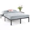 King size Modern Black Metal Heavy Duty Platform Bed Frame - Image 2