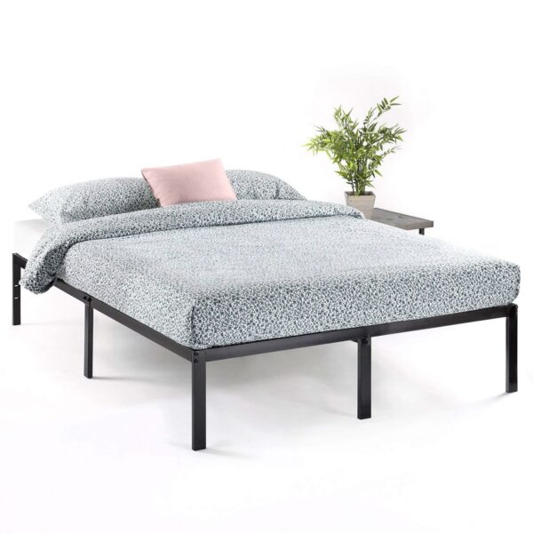 King size Modern Black Metal Heavy Duty Platform Bed Frame - Image 2