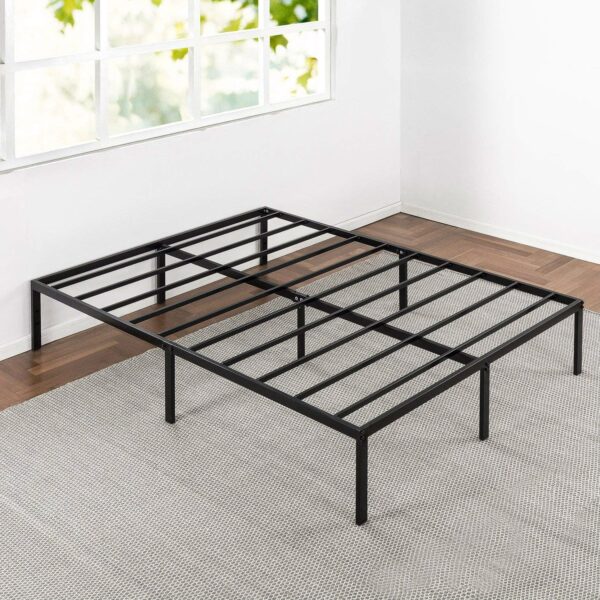 King size Modern Black Metal Heavy Duty Platform Bed Frame - Image 3