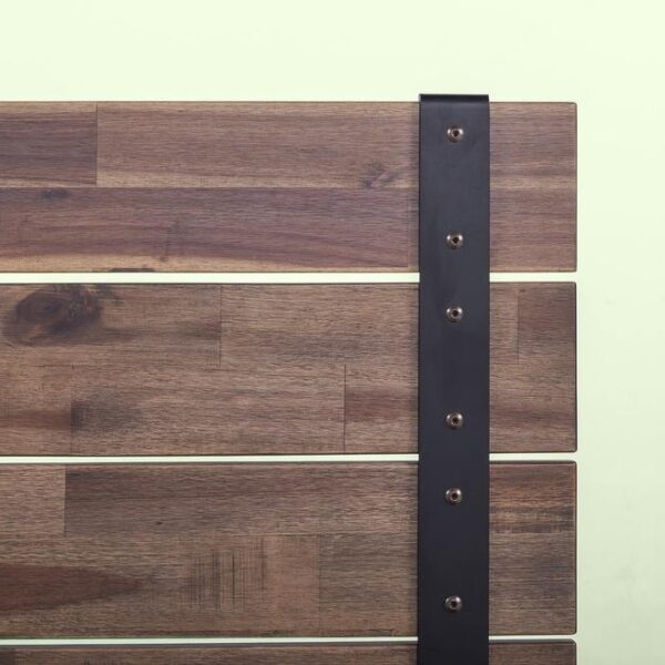 King size Farmhouse Wood Industrial Low Profile Platform Bed Frame - Image 3