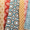 King size Cotton 3 Piece Reversible Teal Orange Bohemian Stripe Quilt Set - Image 4