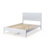 King Size Rustic White Mid Century Slatted Platform Bed - Image 2