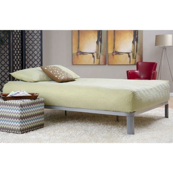 King size Luna Metal Platform Bed Frame with Wood Slats - Image 3