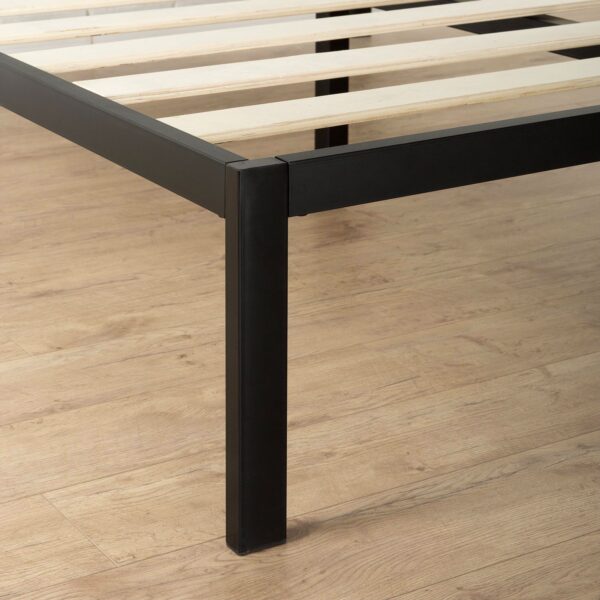 King Metal Platform Bed Frame with Headboard and Wood Slats - Image 3