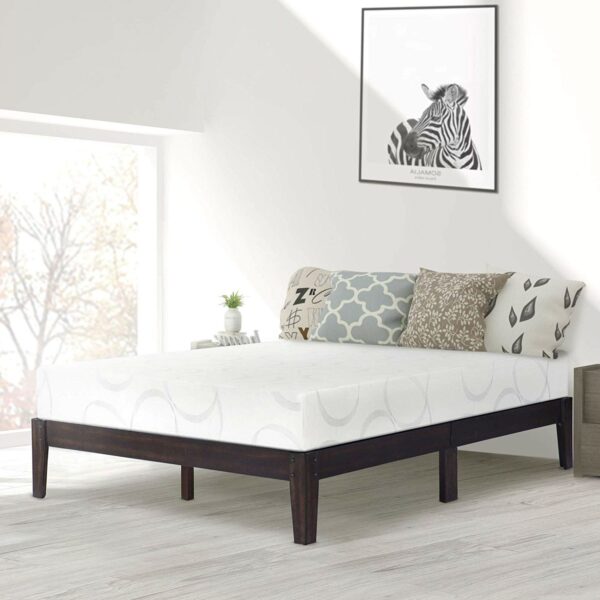 King size Solid Wood Platform Bed Frame in Black Finish - Image 3