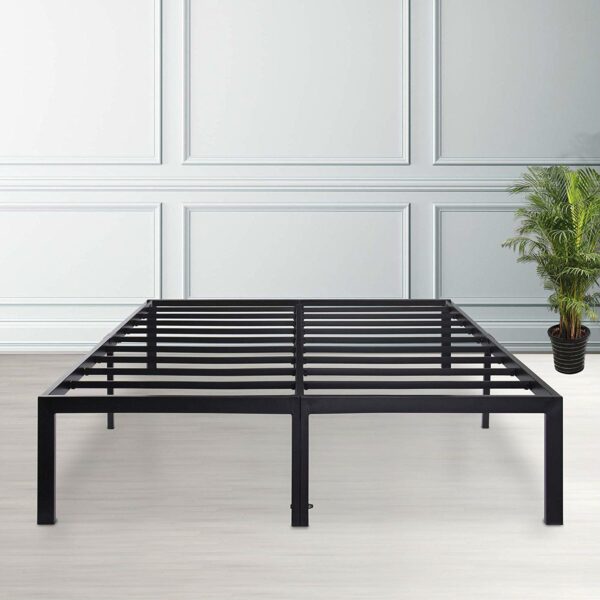 King size Modern Heavy Duty Black Metal Platform Bed Frame - Image 5