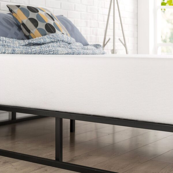 King size Modern 10-inch Low Profile Metal Platform Bed Frame with Wood Slats - Image 4
