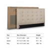 King size Upholstered Platform Bed Frame with Button Tufted Headboard in Taupe - Image 3