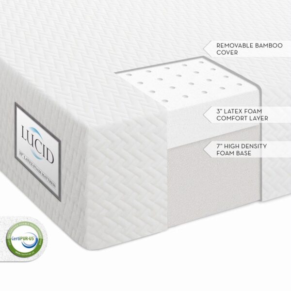Queen-size 10-inch Thick Latex Foam Mattress - 25-Year Warranty - Image 2