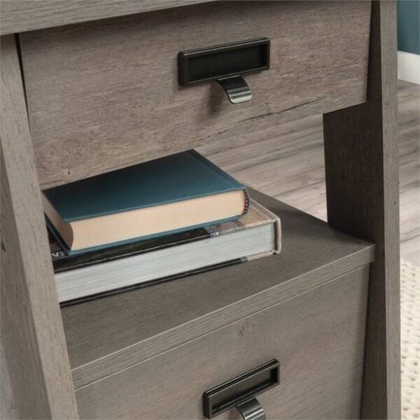 FarmHouse Light Oak Executive Desk w/ Filing Cabinets Storage - Image 2