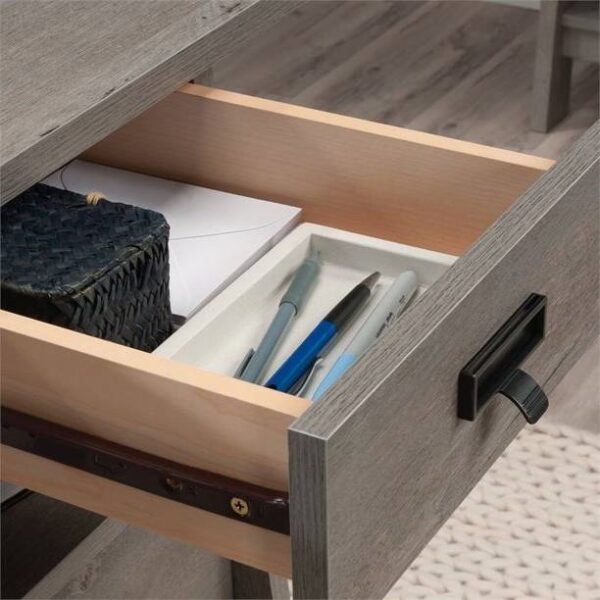 FarmHouse Light Oak Executive Desk w/ Filing Cabinets Storage - Image 4
