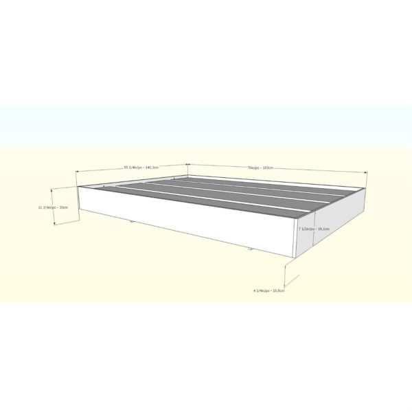 Modern Floating Style White Platform Bed Frame in Queen Size - Image 4