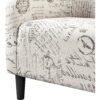 Letter Print French Upholstered Barrel Chair and Ottoman Set - Image 2