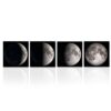 Moon Phases 4-Panel Modern Framed Canvas Print Wall Art
