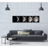 Moon Phases 4-Panel Modern Framed Canvas Print Wall Art - Image 3