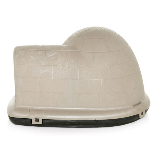 Large 43.8-inch Igloo Shape Weather Resistant Dog House in Tan - Image 4