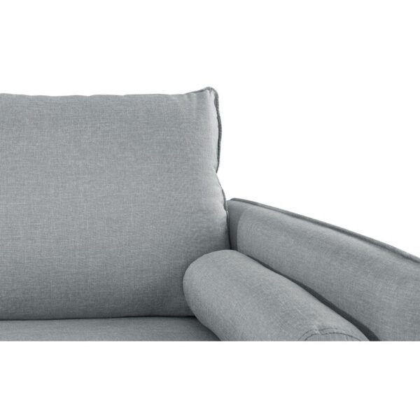 Modern Light Grey Fabric Upholstered Mid-Century Style Sofa - Image 4